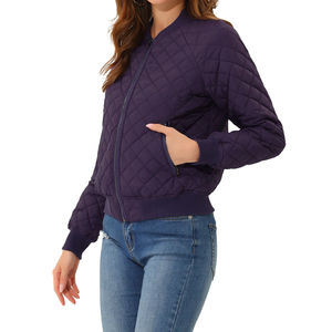 Chaqueta Bomber de Invierno Profesional Personalizable para Mujer, Suministro Directo de Fábrica, Tela Satén, Forro de Nailon, Color Sólido, Impermeable para Otoño - Product Image 2