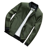 Chaqueta Bomber Clásica para Hombre, Diseño Personalizado, Estilo Urbano, Cierre Completo, Color Sólido, Transpirable, Reversible, Otoño, Tallas Grandes