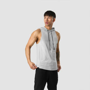 Sudaderas con capucha de entrenamiento sin mangas para hombres-Jersey de secado rápido transpirable bordado personalizado Camiseta sin mangas de fitness - Product Image 1