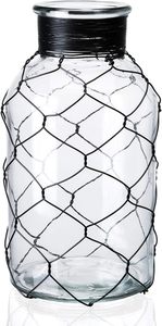 Vase en verre décoratif étoile avec pot de fleur galvanisé en fil de poulet pour la décoration intérieure et la forme de conception de plantation de jardin - Product Image 3