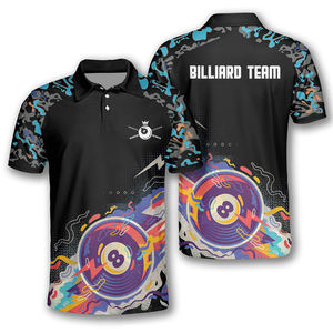 Camisetas Polo de Billar para Hombre, Impresión Digital Personalizada, Color Personalizado, Ligeras, Transpirables, para Torneos - Product Image 2