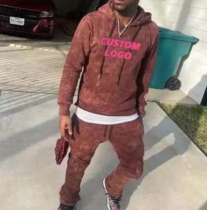 Nouveau survêtement vintage délavé à l'acide de haute qualité pour hommes logo personnalisé survêtement délavé à l'acide survêtements pour hommes style unique nouvelle mode - Product Image 5