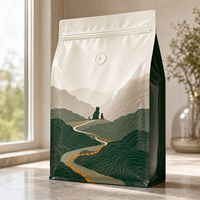 Bolsa Plana Personalizada con Mapa Digital de Senderos Alpinos, para Comida de Gatitos, con Válvula Unidireccional y Cierre Hermético