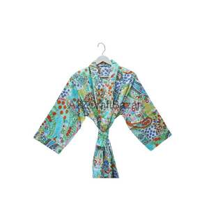 Kimono en coton de haute qualité, vêtements de nuit avec motif floral, cadeau de la fête des mères, fabrication en gros, logo avant à bas prix - Product Image 2