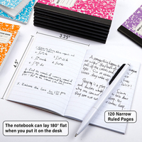 Carnet de composition A5 à couverture souple, reliure agrafée, pour étudiants, multicolore, lignage étroit, lot de journaux scolaires