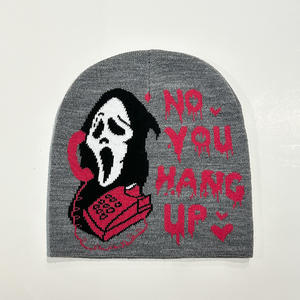 หมวกบีนนี่ไหมพรมถักสำหรับฤดูหนาวผ้าขน100% ผ้าขนแกะสีทึบมาใหม่2025 - Product Image 5