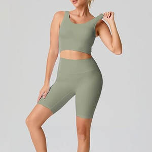 Shorts de yoga pour femmes, vêtements de sport écologiques, séchage rapide, respirant, vêtements de sport avec logo sur le devant - Product Image 2