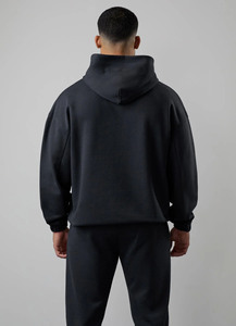 Ensemble jogging homme deux pièces, sweat-shirt et jogging gris foncé surdimensionné, logo OEM personnalisé de haute qualité. - Product Image 4