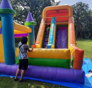 Castillo Inflable Grande y Resistente de PVC Arcoíris, Comercial, Combinado, para Niños, para Fiestas - Product Image 2