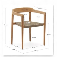 Chaises de jardin modernes en teck massif-Mobilier de salle à manger d'extérieur pour restaurants et hospitalité Chaise de patio empilable, imperméable et durable