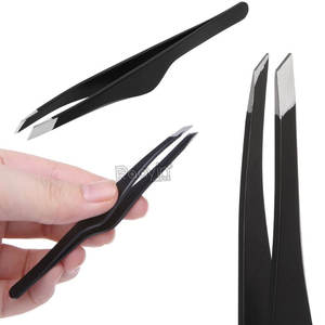 Recortador de cejas en ángulo inclinado multifunción profesional, pinzas con Mango antideslizante para pestañas postizas, superficie de pintura en aerosol - Product Image 3