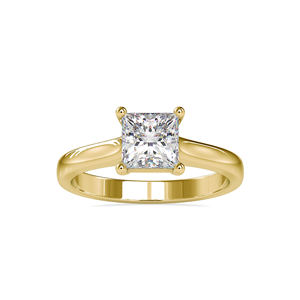 Producto de tendencia Anillo de diamante de corte princesa cultivado en laboratorio de 1,00 quilates Anillo de compromiso Anillo DE BODA Joyería Anillo de oro amarillo de 14K - Product Image 3