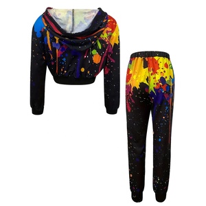 Top Design Street Wear Sudadera con capucha recortada para mujer y conjunto de Jogger Ropa de mujer Moda al aire libre | Servicio OEM - Product Image 2