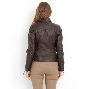 Vente en gros 100% veste de motard pour femmes en cuir véritable en cuir de mouton respirant Satin tissé - Product Image 3