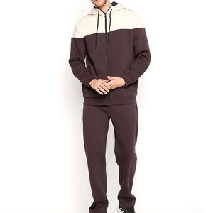 Chándal de lana Premium para hombre, conjunto de joggers con capucha de mezcla de algodón de gran tamaño marrón oscuro para hombre, ropa de calle, chándales para hombre a baja velocidad - Product Image 4