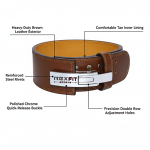 Ceinture de soutien dorsal en cuir Rexfit Sports pour la musculation et l'haltérophilie, pour le soutien du dos pendant la musculation et l'entraînement de force - Product Image 4