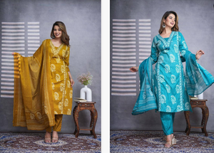 Venta al por mayor exclusivo algodón recto Kurti inferior Dupatta catálogo completo Casual Party Wear Salwar Kameez estilo indio pakistaní - Product Image 4