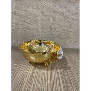 Bol décoratif en laiton doré fabriqué à la main accent de déclaration raffiné pour entrée Console Table maison salle à manger espace décor moderne - Product Image 1