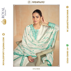 Lanzamiento de diseñador elegante, ropa de fiesta Premium pesada de seda, fabricante de Trajes cosidos de tamaño libre por Royal Export en Surat Gujarat - Product Image 4