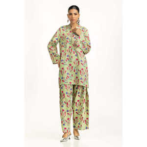 Ensemble coordonné IUSTTS-1249 pour femmes, viscose, lin imprimé, crêpe, style décontracté, taille XXS, deux pièces pour le printemps/été, sans col - Product Image 3