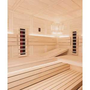 Sauna Híbrida de Infrarrojos y Tradicional Spruce Lime para 4-5 Personas, Entrada en Esquina, para Gimnasio Interior, Madera Sólida de Hemlock, 1 Año de Garantía - Product Image 3