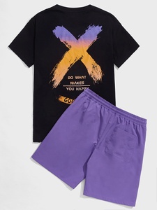 Chándal informal OEM para hombre 100% algodón verano conjunto transpirable moda Chándal corto - Product Image 2