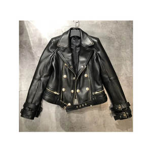 Veste en cuir d'agneau pour femmes en gros, prix d'usine, couleur personnalisée, qualité supérieure, imperméable, coupe-vent, écologique, service OEM - Product Image 3