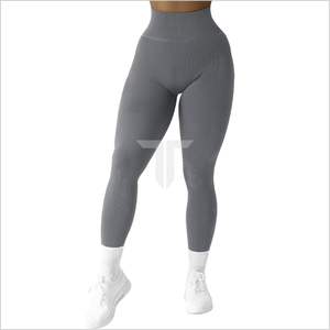 Modern Era 2024, pantalones de Yoga para gimnasio sin costuras acanalados de cintura alta para mujer, mallas de entrenamiento informales de tela de punto transpirable, nueva llegada - Product Image 3