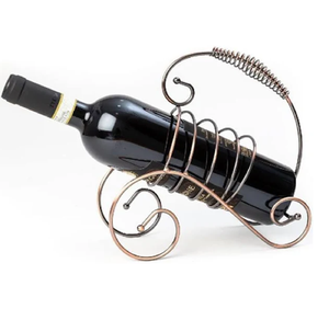 Porte-vin en métal noir funky support artistique unique parfait pour exposer des bouteilles de vin dans les maisons disponibles au prix de gros - Product Image 2