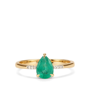 Bague pour homme en or jaune 9 carats plaqué rhodium avec diamant taille émeraude 0,99 ct, bijoux fins - Product Image 2