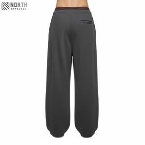 Custom Slogan 500gsm Cotton Fleece Flared Straight Wide Track Pants Baggy Oversized Double <b>Waist</b> Sweatpants <b>Men</b> Winter <b>Trousers</b> - Product Image 2