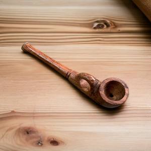 Pipa de Fumar de Madera Curvada de Estilo Lujoso para Cigarros y Tabaco, Acabado Natural, Hecha a Mano, Reutilizable - Product Image 5