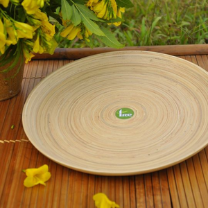 Assiette en bambou filé écologique pour ustensiles de cuisine prix de gros fabriquée au Vietnam Assiette de service en bambou enroulé - Product Image 5