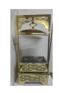 ELEGANT DESIGNS - Juego de Recipientes para Buffet con Tapa Abatible, Diseño Art Deco, Acero Inoxidable Dorado de 9L, Calentador de Comida de Lujo, Diseño de Mariposa - Product Image 3