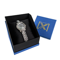 Boîte à montres et à parfums de luxe de haute qualité avec couvercle et base en carton doré gaufré avec logo personnalisé