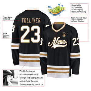 Maillot de hockey sur glace en polyester conception libre impression par sublimation logo brodé maillot de hockey sur glace personnalisé à vendre respirant - Product Image 2