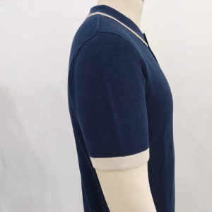 Polo en maille pour homme de haute qualité, 100 % coton, boutons, couleurs contrastées, vente en gros - Product Image 2