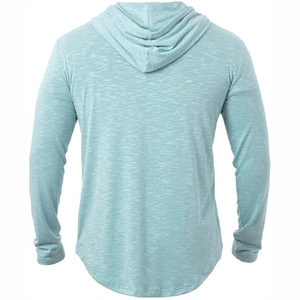 Sweat-shirt fin vert menthe pour homme, léger et chiné, avec capuche, couleur aqua clair - Product Image 2