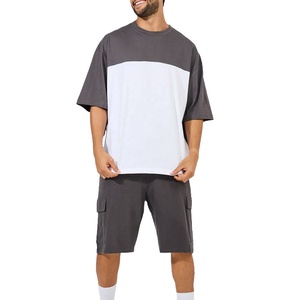 Conjuntos de verano para hombre, camisetas de manga corta, pantalones cortos de pierna ancha, trajes de dos piezas, pantalones cortos y camisas holgados informales transpirables para hombre, conjuntos 2026 - Product Image 1