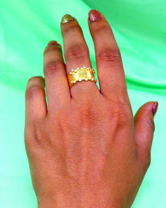 Banda de plata esterlina 925 con chapado en oro, banda de boda clásica hecha a mano, ajuste de bisel de diamante precioso ajustable y Simple - Product Image 6