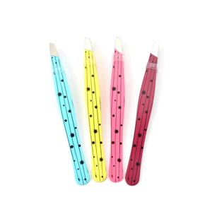 Pinzas Personalizadas de Acero Inoxidable con Punta Inclinada, Mini Pinzas Profesionales para Cejas con Etiqueta Privada Personalizada - Product Image 1