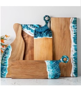 Walnut Finishing <b>Salad</b> Serving <b>Chopper</b> Board Hotel Kitchenware Items Attractive Design Wooden Chopping Block With Handle - Product Image 4