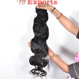 Vente en gros de paquets de cheveux humains indiens à double trame et à cuticule alignée, longs cheveux vierges noirs avec vendeur de bodywaves de style naturel - Product Image 5