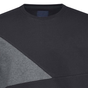 Sudadera negra lisa con capucha para hombre, 100% de algodón, ropa de calle de gran tamaño con hombros caídos, cuello redondo de costilla de peso pesado, talla grande OEM - Product Image 6