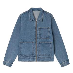 Chaquetas vaqueras holgadas con cremallera de alta calidad para hombre, ropa de calle para exteriores, chaqueta vaquera informal de moda para hombre - Product Image 1