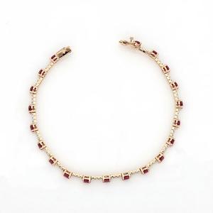 <b>Ruby</b> and Moissanite Diamond <b>Bracelet</b> in S925 Sterling Silver Tennis Elegant Daily Use Fine Iced Out Jewelry For Women - Product Image 4