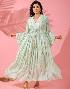 Vestido largo dulce de fiesta informal para mujer cómodo y lavable multicolor - Product Image 3