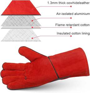 2025 Gants de barbecue et de soudage en cuir robuste Gants de sécurité résistants au feu - Product Image 5