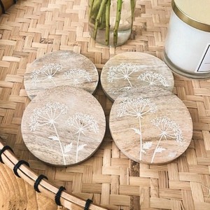 Noritake Kona sous-verres en bois sous-verres ronds en bois naturel pour la maison Bar café thé Table Protection sous-verres en noyer - Product Image 1