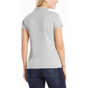 Polo de algodón 100% transpirable de manga corta con 3 botones para mujer de talla estadounidense personalizada - Product Image 2